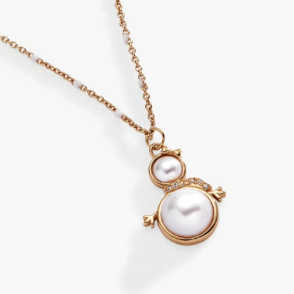 Alex and Ani Snowwoman Necklace, gold tone, holiday